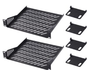 DeskPi RackMate 10-Inch 1U Rack Shelf (Black)