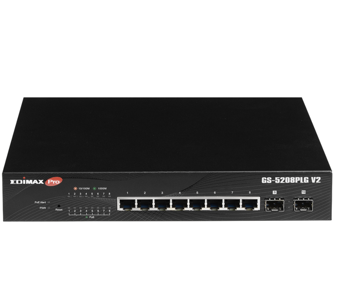 Edimax GS-5208PLG V2 10-Port Gigabit Long Range PoE+ Web Smart Switch
