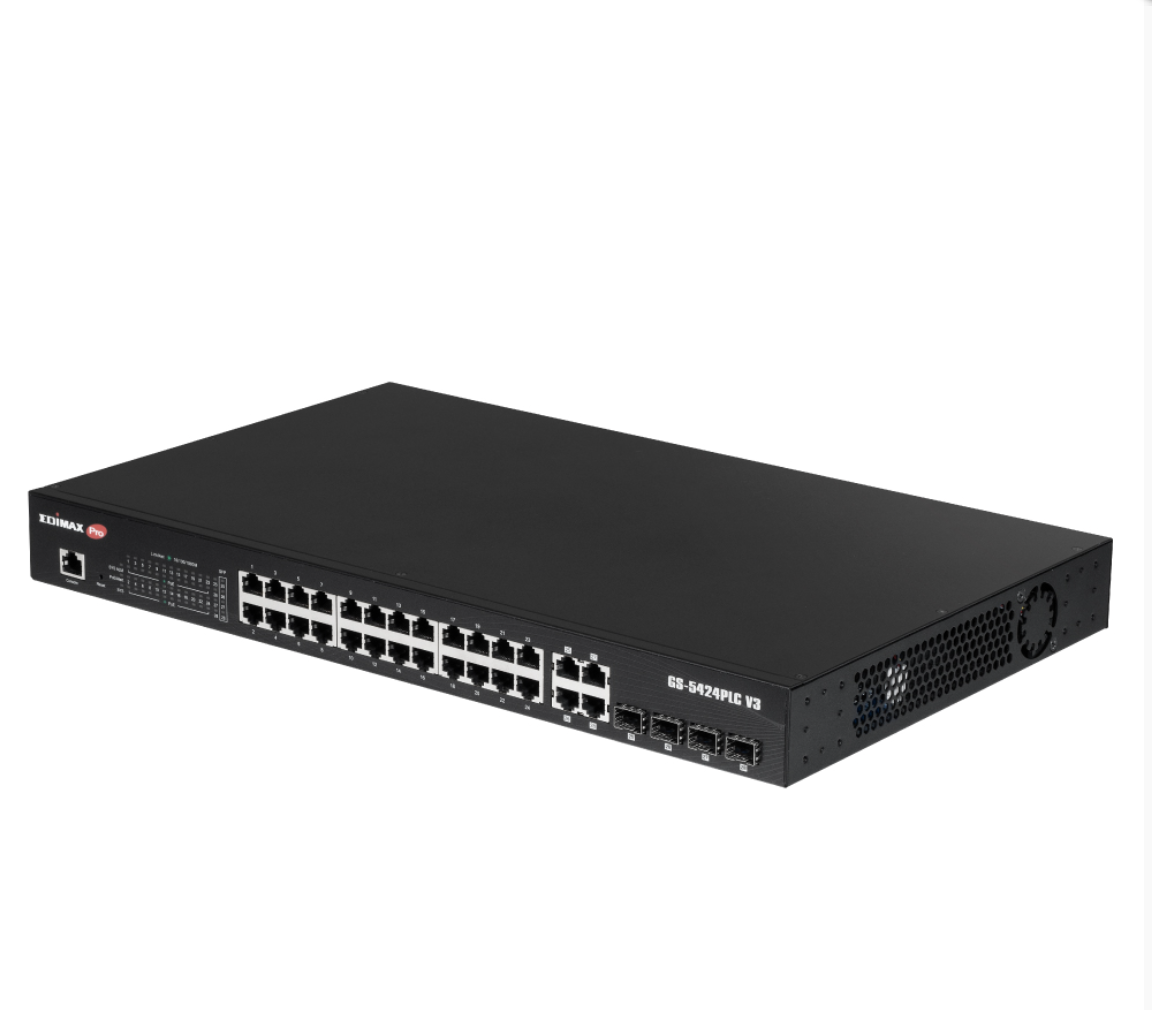 Edimax GS-5424PLC V3 Long Range 24-Port Gigabit PoE+ Web Smart Switch